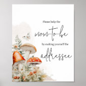 小さな菌類の魅力化されたキノコの封筒ステーション ポスター (正面)