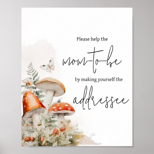 小さな菌類の魅力化されたキノコの封筒ステーション ポスター (正面)