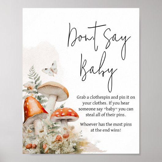 小さな菌類の魅惑キノコはベビーを言わない ポスター (正面)