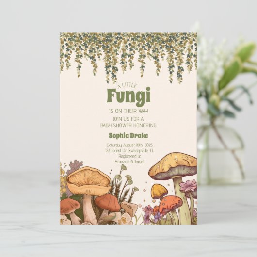 小さな菌類はキノコの赤ちゃんシャワーを途中にある 招待状 (スタンド正面)