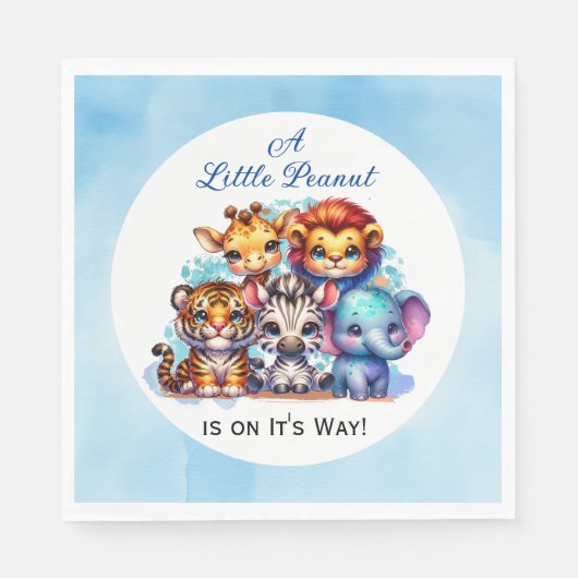 小さな落花生が道を進んでいる |赤ちゃんシャワー スタンダードランチョンナプキン (正面)