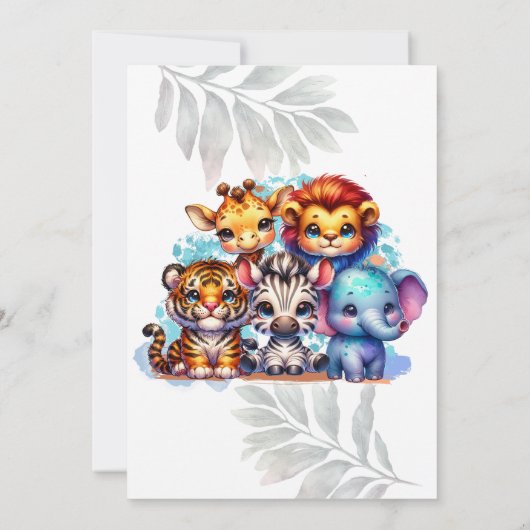 小さな落花生が道を進んでいる |赤ちゃんシャワー 招待状 (裏面)