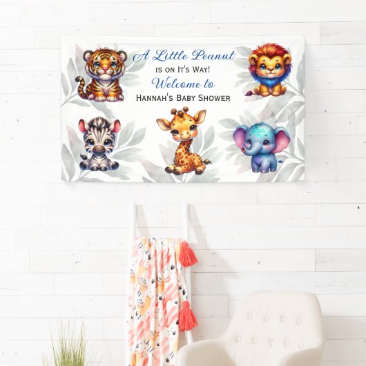 小さな落花生が道を進んでいる |赤ちゃんシャワー 横断幕 (インサイチュ)