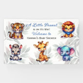 小さな落花生が道を進んでいる |赤ちゃんシャワー 横断幕 (横)