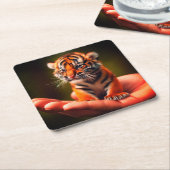 小さな虎 スクエアペーパーコースター (アングル)