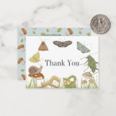 小さな虫きのこの子の赤ちゃんシャワー ノートカード (正面/裏面インサイチュ)