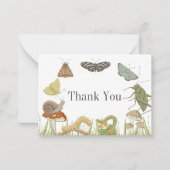 小さな虫きのこの子の赤ちゃんシャワー ノートカード (正面)