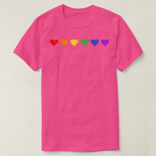 小さな虹のハート微妙なプライド月旗LGBT G Tシャツ (デザイン正面)
