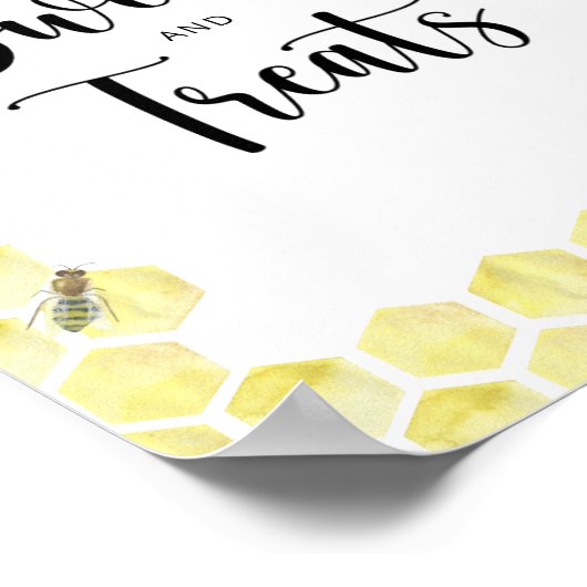 小さな蜂の甘い菓子を扱うベビシャワーポスター ポスター (角)