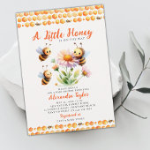 小さな蜂蜜かわいいハチ野生の花の赤ちゃん女の子シャワー 招待状