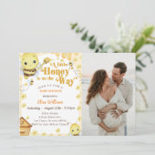 小さな蜂蜜がやってくる  ベイビーシャワーの写真 招待状 (スタンド正面)