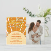 小さな蜂蜜がやってくる！ベイビーシャワーの写真 招待状 (スタンド正面)