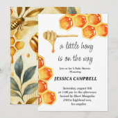 小さな蜂蜜がやってくる - ベビーシャワーの招待状 招待状 (正面/裏面)