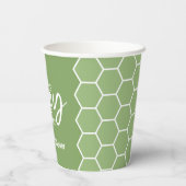 小さな蜂蜜が途中にある – 緑の赤ちゃんシャワー 紙コップ (裏面)