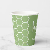 小さな蜂蜜が途中にある – 緑の赤ちゃんシャワー 紙コップ (正面)