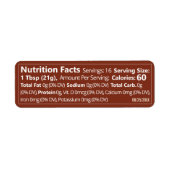 小さな蜂蜜の栄養の事実暗い琥珀製品 ラベル (正面)