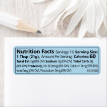 小さな蜂蜜の栄養ファクト青い製品