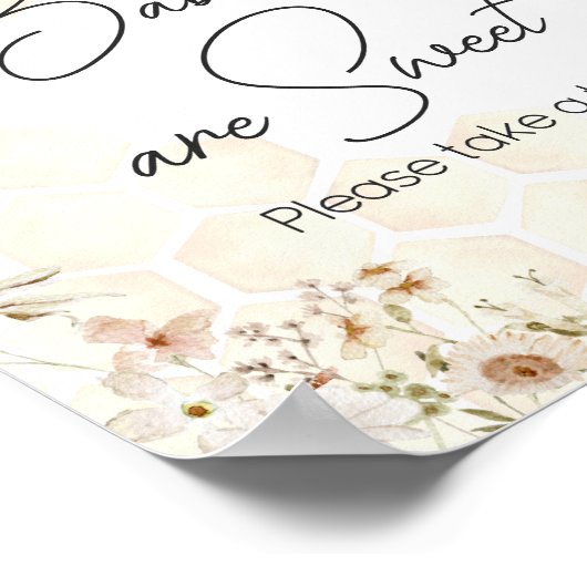 小さな蜂蜜の蜂の赤ちゃんシャワーベビーは甘い ポスター (角)