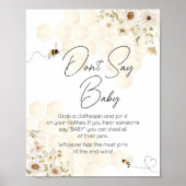 小さな蜂蜜の蜂の赤ん坊シャワーはベビーと言わない ポスター (正面)