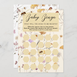 小さな蜂蜜の赤ちゃんシャワーベビービンゴカード 招待状