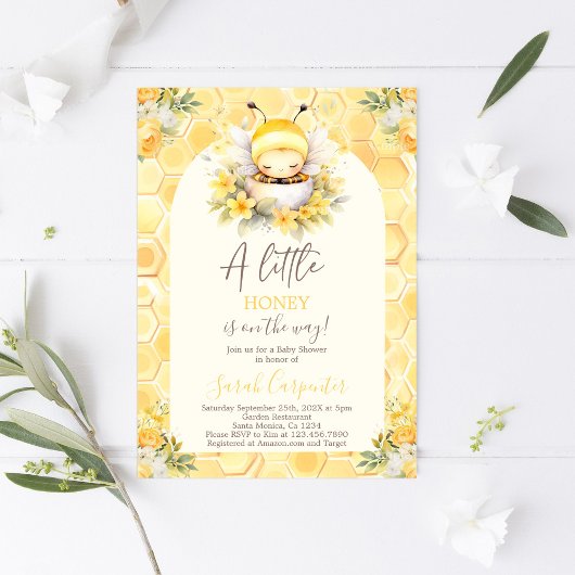 小さな蜂蜜の赤ちゃんシャワー招待状 招待状