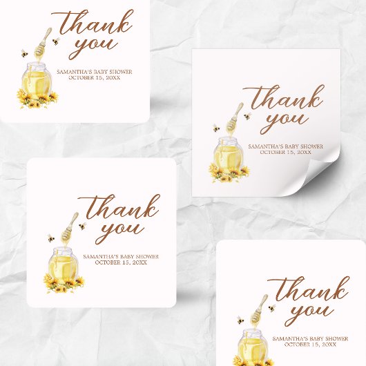 小さな蜂蜜の赤ちゃんシャワー スクエアシール