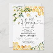 小さな蜂蜜の赤ちゃん男女兼用のシャワーを浴びる 招待状 (正面)