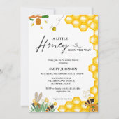 小さな蜂蜜の赤ん坊のシャワーが可能な甘い 招待状 (正面)