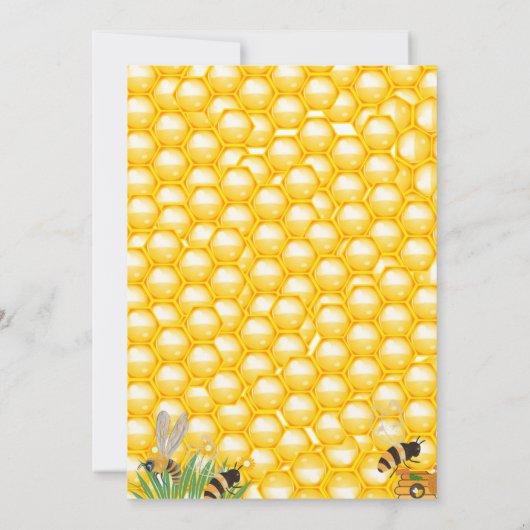 小さな蜂蜜の赤ん坊のシャワーが可能な甘い 招待状 (裏面)