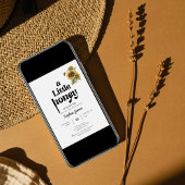 小さな蜂蜜の赤ん坊シャワー水色ひまわり 招待状