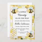 小さな蜂蜜は赤ん坊のシャワーの途中にある 招待状 (正面/裏面)