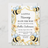 小さな蜂蜜は赤ん坊のシャワーの途中にある 招待状 (正面)