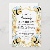 小さな蜂蜜は赤ん坊のシャワーの途中にある 招待状 (正面/裏面)
