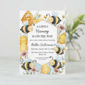 小さな蜂蜜は赤ん坊のシャワーの途中にある 招待状 (スタンド正面)