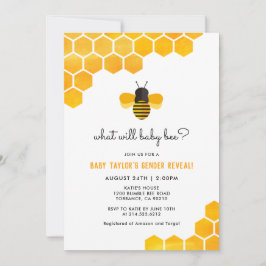 小さな蜂蜜ビージェンダーが赤ちゃんのシャワーを明らかにする 招待状