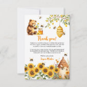 小さな蜂蜜ビーベイビーシャワーサンキューカード サンキューカード (正面)