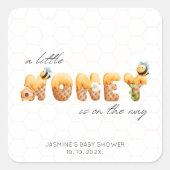 小さな蜂蜜ビーベビーシャワーハニカム スクエアシール (正面)