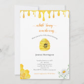 小さな蜂蜜蜂の水彩ベビーシャワー 招待状 (正面)