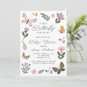 小さな蝶がやってくる！かわいいベビーシャワーのお知らせ 招待状 (スタンド正面)