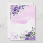 小さな蝶がやってくる パープルのベイビーシャワー 招待状 (裏面)