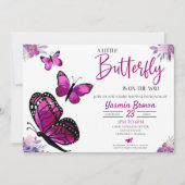 小さな蝶がやってくる！ベビーシャワー 招待状 (正面)
