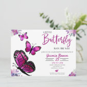 小さな蝶がやってくる！ベビーシャワー 招待状 (スタンド正面)