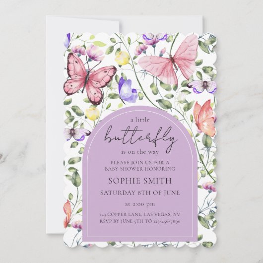 小さな蝶がやって来る 招待状 (正面)