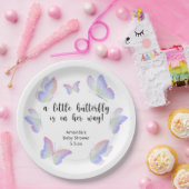 小さな蝶が彼女の途中で赤ちゃんシャワー ペーパープレート (パーティー)