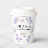 小さな蝶が彼女の途中で赤ちゃんシャワー 紙コップ (正面)