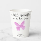 小さな蝶が彼女の途中で赤ちゃんシャワー 紙コップ (裏面)