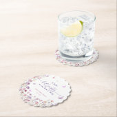 小さな蝶が彼女の道にかわいい赤ちゃんシャワー ペーパーコースター (インサイチュ)