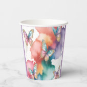 小さな蝶が舞う グリッター ベイビー シャワー 紙コップ (裏面)