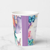 小さな蝶が舞う グリッター ベイビー シャワー 紙コップ (右)