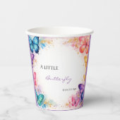 小さな蝶が舞う グリッター ベイビー シャワー 紙コップ (正面)